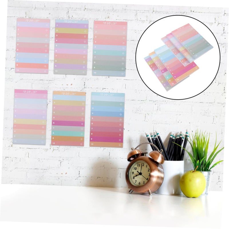 6 Colorful Self Adhesive Memo Pads Set for Planning Organization Students Office - Image 5