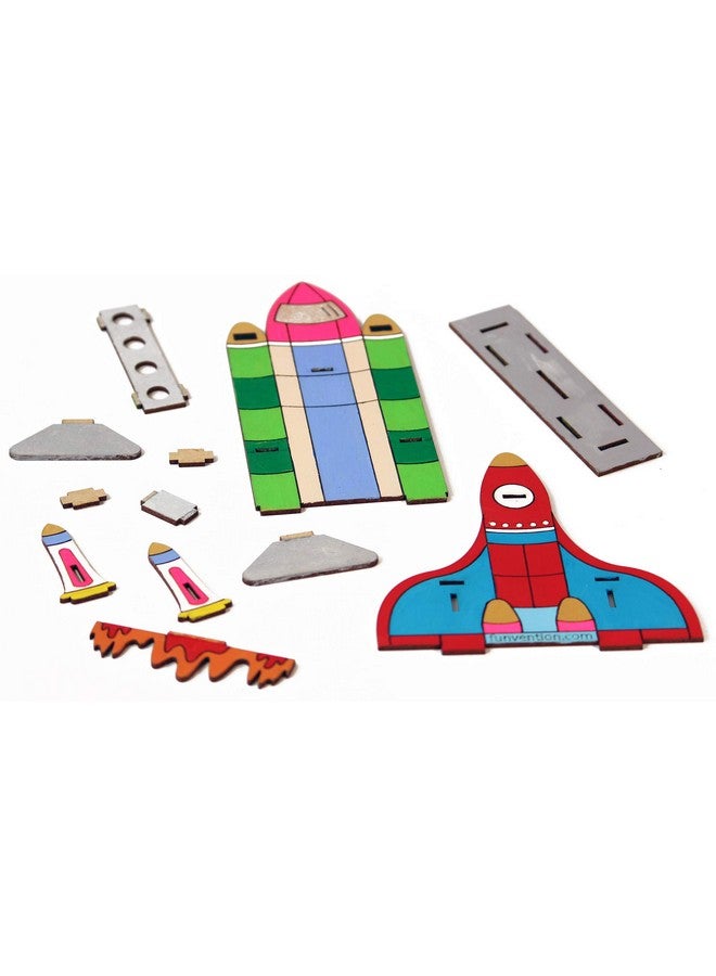 فنفينشين مكوك فضاء من فنفنشن - نموذج تلوين ثلاثي الأبعاد (عبوة من 12 قطعة) - منظم مكتب وحامل أقلام - لعبة ألغاز ثلاثية الأبعاد لتعلم العلوم والرياضيات والهندسة والتكنولوجيا - مجموعة فنية وتلوين ورسم للأطفال - هدية عيد ميلاد، عبوة حفلات للأطفال - Image 5