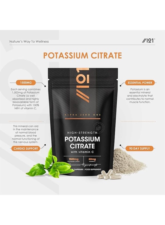 ALPHA01 Potassium Citrate – 1500 mg | 180 Capsules Maintains Healthy Blood Pressure | Made in UK - Image 2