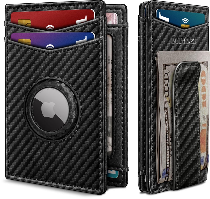 miyozi Airtag Wallet for Men with Money Clip Gift Boxed Magnetic Closure Slim Genuine Leather Front Pocket Wallet 41x 28 RFID Blocking - Image 2