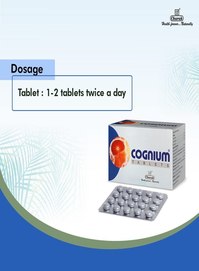Charak Pharma Cognium Tablet For Memory, Focus and Concentration | Reduce Stress and Promote Brain Health - 20 Tablets (Pack of 2) - Image 5