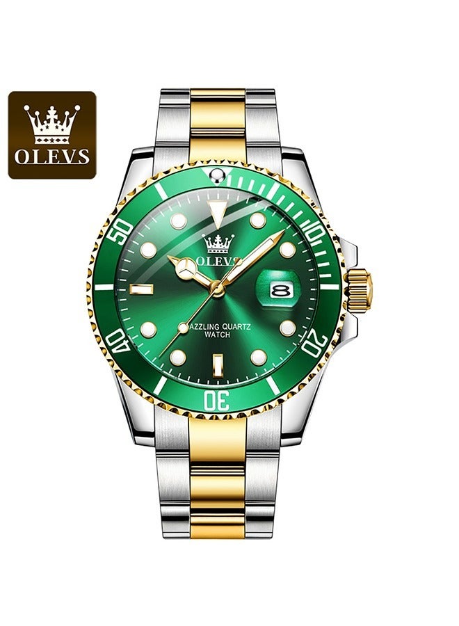 OLEVS Men Automatic Mechanical Dive Watch Waterproof Green Water Proof - Image 1
