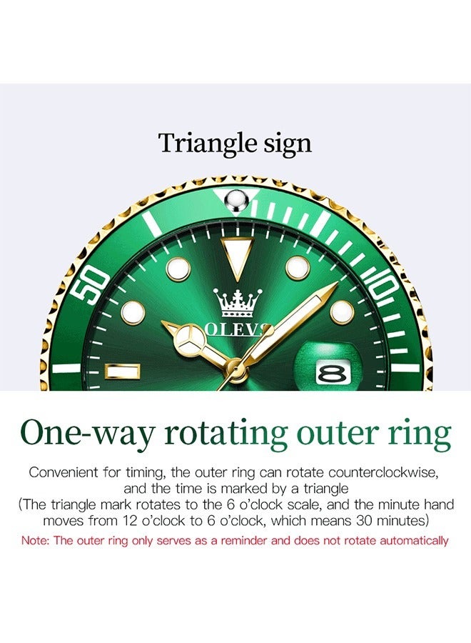 OLEVS Men Automatic Mechanical Dive Watch Waterproof Green Water Proof - Image 4
