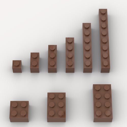 YUJHITP 100 Piece Brown Bricks Bulk Assortment Pack 9 Size Brown Classic Building Blocks Bricks Compatible with Lego Parts and PiecesColor Brown - Image 1