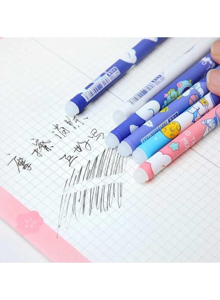 Generic Erasable Gel Pens with Magic Eraser Attached 0.5mm, Cute Erasable Pens, Student Gifts, Office Supplies 4 Dry Erase Pens  - Image 2