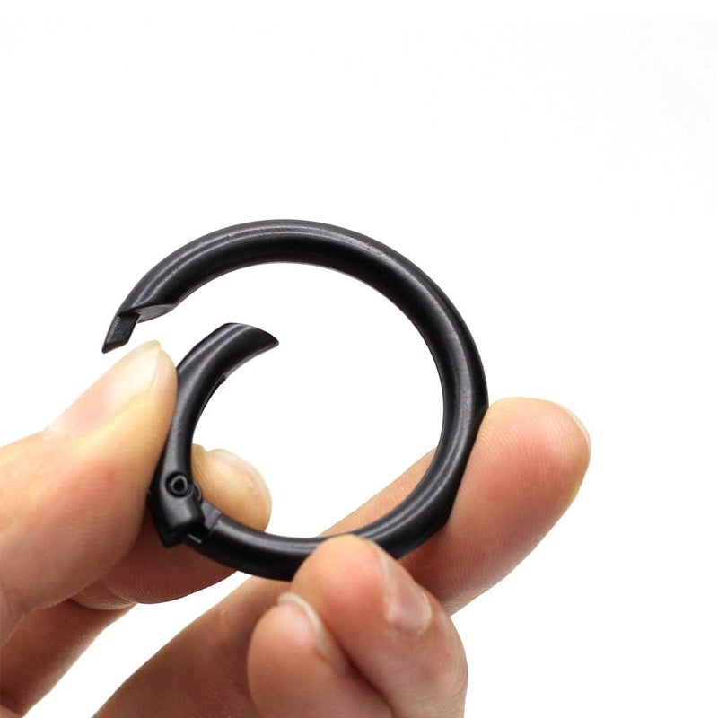 Muzztech 20Pcs Zinc Alloy Spring O Ring,20amm Gate O Ring Round Carabiner Snap Clip Trigger Spring Keyring Buckle, Metal O Ring for Bags,Purses - Image 4