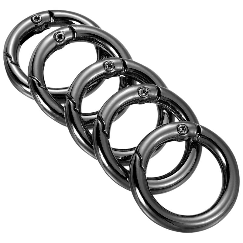 Muzztech 20Pcs Zinc Alloy Spring O Ring,20amm Gate O Ring Round Carabiner Snap Clip Trigger Spring Keyring Buckle, Metal O Ring for Bags,Purses - Image 1