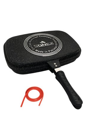 Sonex Diecast Double Grill Pan, Marble Coated With Bakelite Handles, Premium Die-Cast Cookware, Extra Rubber Seal, Korean Technology, Ceramic Coating, Comes With Magnetic Lock 30 cm. - pzsku/Z2787922AAF3638B229FEZ/45/_/1727701858/d5fc03c7-f4e9-4b1e-a9dc-f89d9f3fbbfe