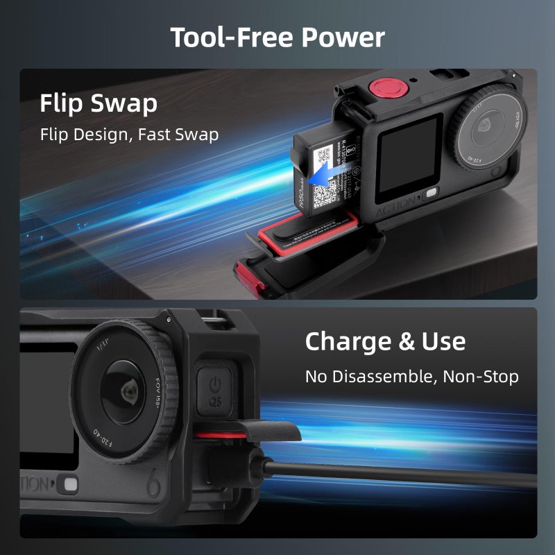 BRDRC Metal Cage for DJI Osmo Action 6, Protective Case Premium Frame Cover Protector Aluminum Housing for DJI Osmo Action 6 Accessories - Image 3