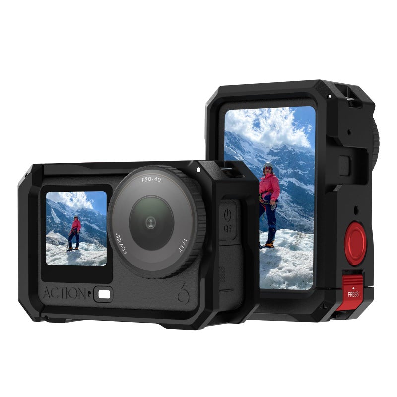 BRDRC Metal Cage for DJI Osmo Action 6, Protective Case Premium Frame Cover Protector Aluminum Housing for DJI Osmo Action 6 Accessories - Image 1