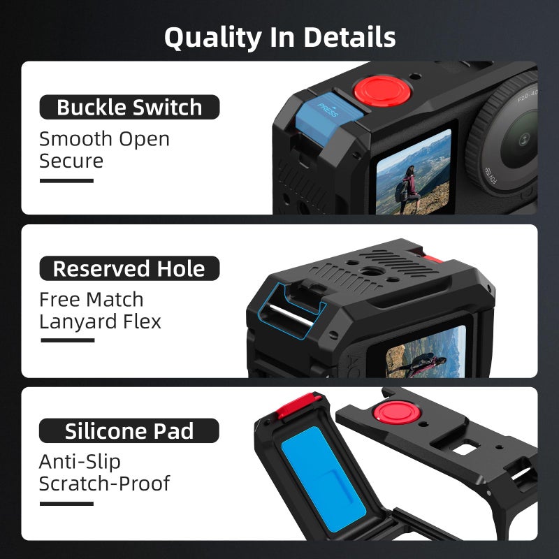 BRDRC Metal Cage for DJI Osmo Action 6, Protective Case Premium Frame Cover Protector Aluminum Housing for DJI Osmo Action 6 Accessories - Image 4