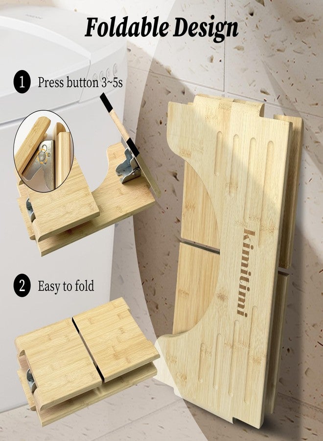 kimitimi Wooden Toilet Step Stool for Adults - 7 Inches Bathroom Foot Stool for Squatting, Foldable Non-Slip Stool for Toilet Use, Sturdy Step Stool for Kids & Elderly - Image 4