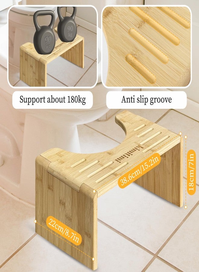 kimitimi Wooden Toilet Step Stool for Adults - 7 Inches Bathroom Foot Stool for Squatting, Foldable Non-Slip Stool for Toilet Use, Sturdy Step Stool for Kids & Elderly - Image 5