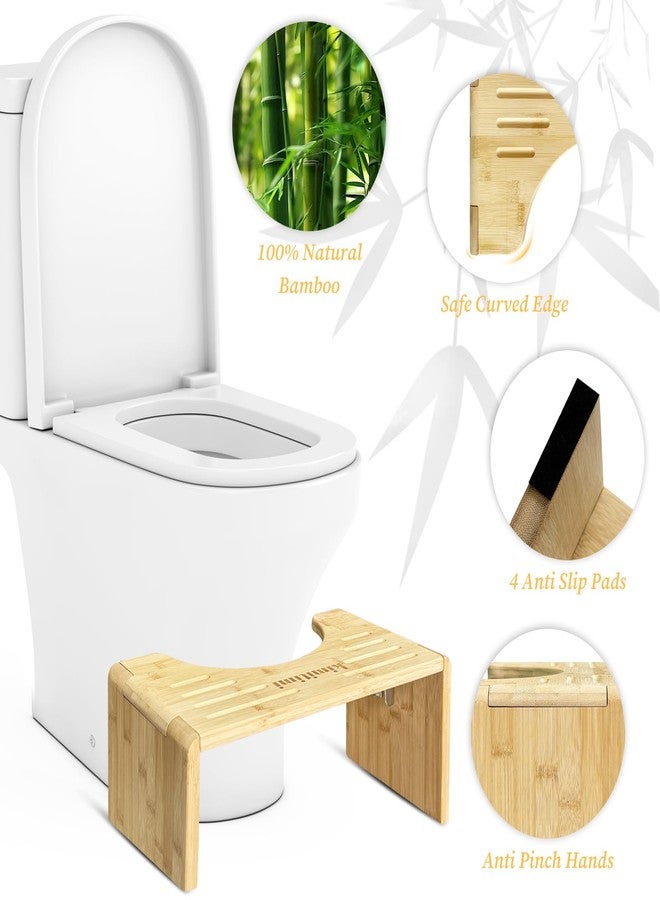 kimitimi Wooden Toilet Step Stool for Adults - 7 Inches Bathroom Foot Stool for Squatting, Foldable Non-Slip Stool for Toilet Use, Sturdy Step Stool for Kids & Elderly - Image 3