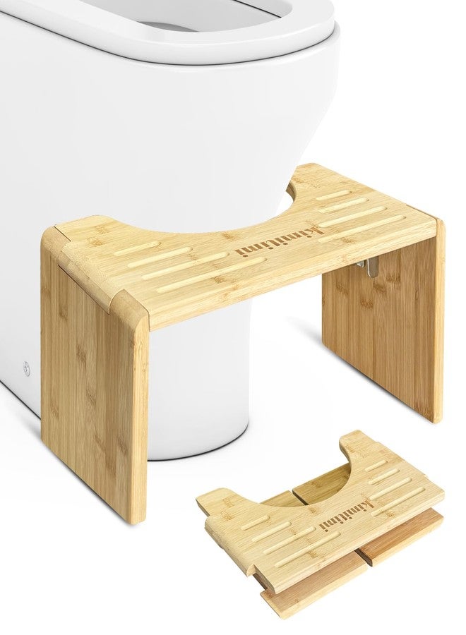 kimitimi Wooden Toilet Step Stool for Adults - 7 Inches Bathroom Foot Stool for Squatting, Foldable Non-Slip Stool for Toilet Use, Sturdy Step Stool for Kids & Elderly - Image 1