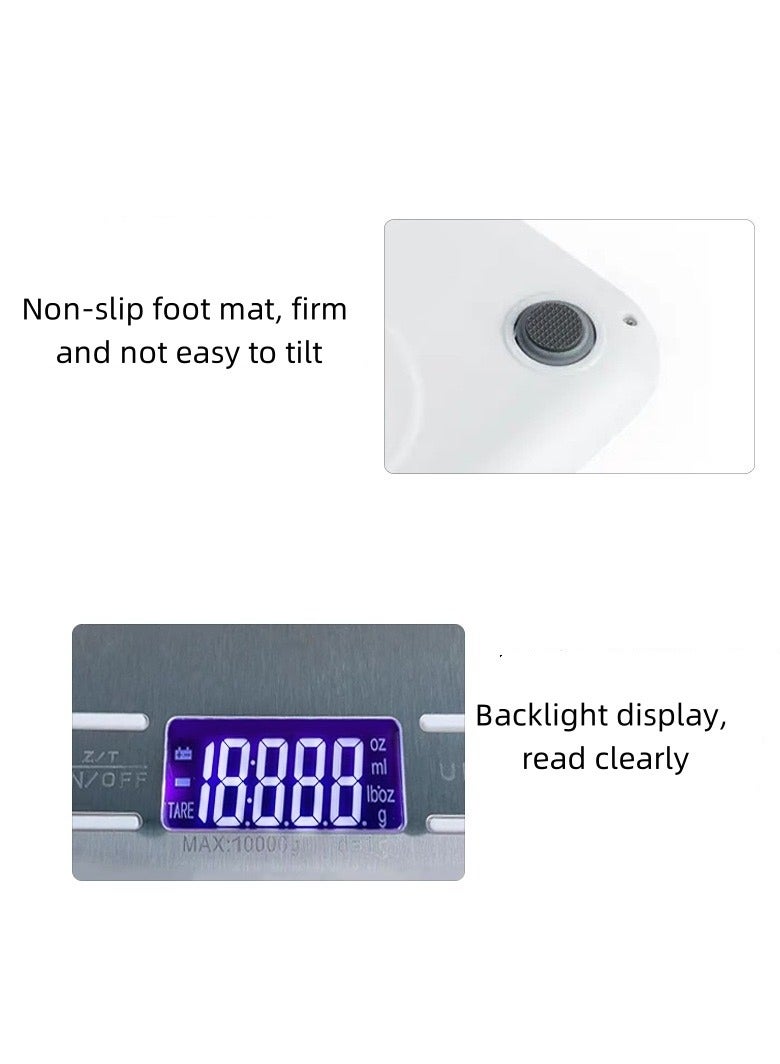 السيميا ميزان اكل,ميزان اكل,ميزان مطبخ,ميزان الاكل,ميزان اكل الكتروني,متعدد الوظائف، شاشة LCD، 0.1/10 كجم,ميزان طعام - Image 4