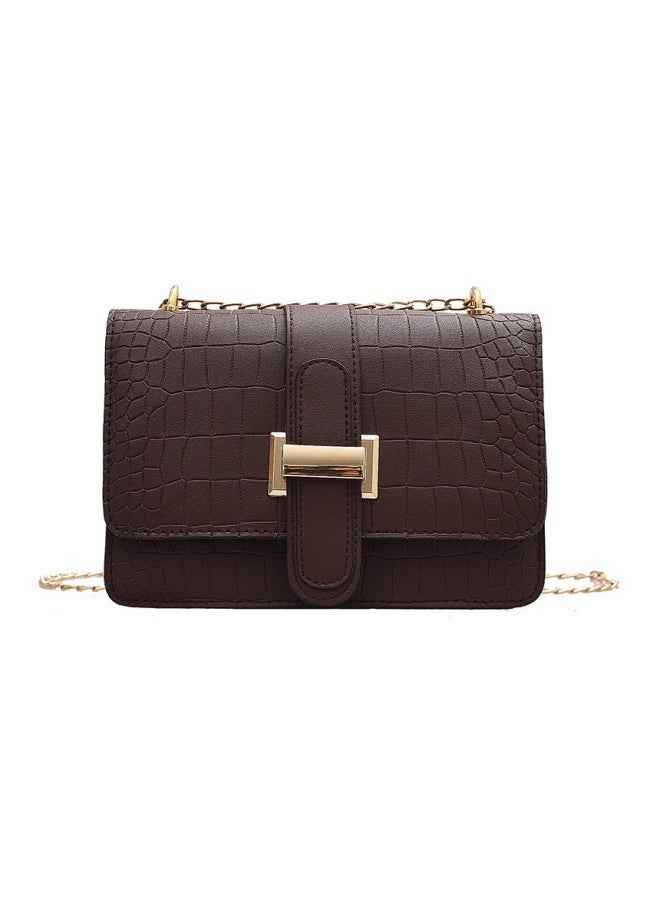 Womens Crocodile Pattern Shoulder Bag Ladies PU Leather Crossbody Bag Sling Bag Side Bag Small Square Bag Chain Shoulder Strap Carrying Bag Satchel Bag Phone Bag for GirlsCollege Students - Image 1