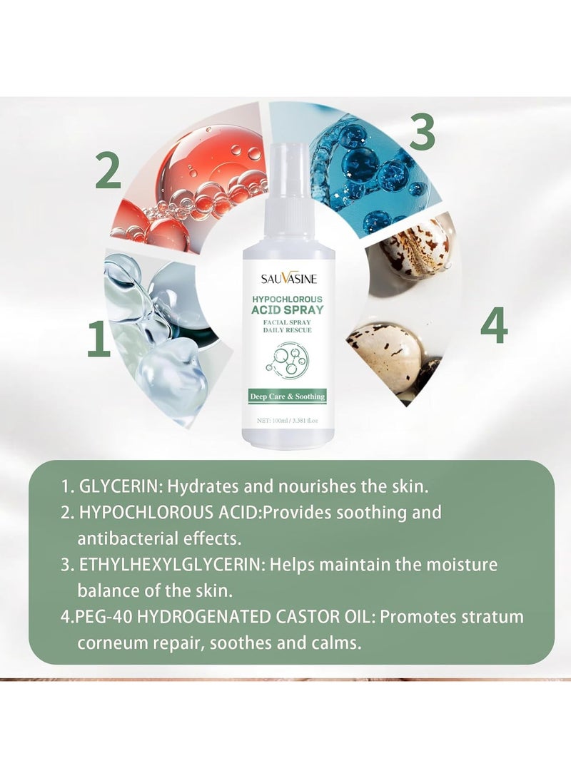 سوفازين حمض ناقص الكلور للوجه والرش الجلدي ، آمن للاستخدام على البشرة المعرضة للحب الشباب ، الإكزيما ، فروة الرأس الجافة ، بعد الإجراء ، الحبر ، تنظيف الرموش ، تنظيف الوجه واليد - 100 مل - Image 3
