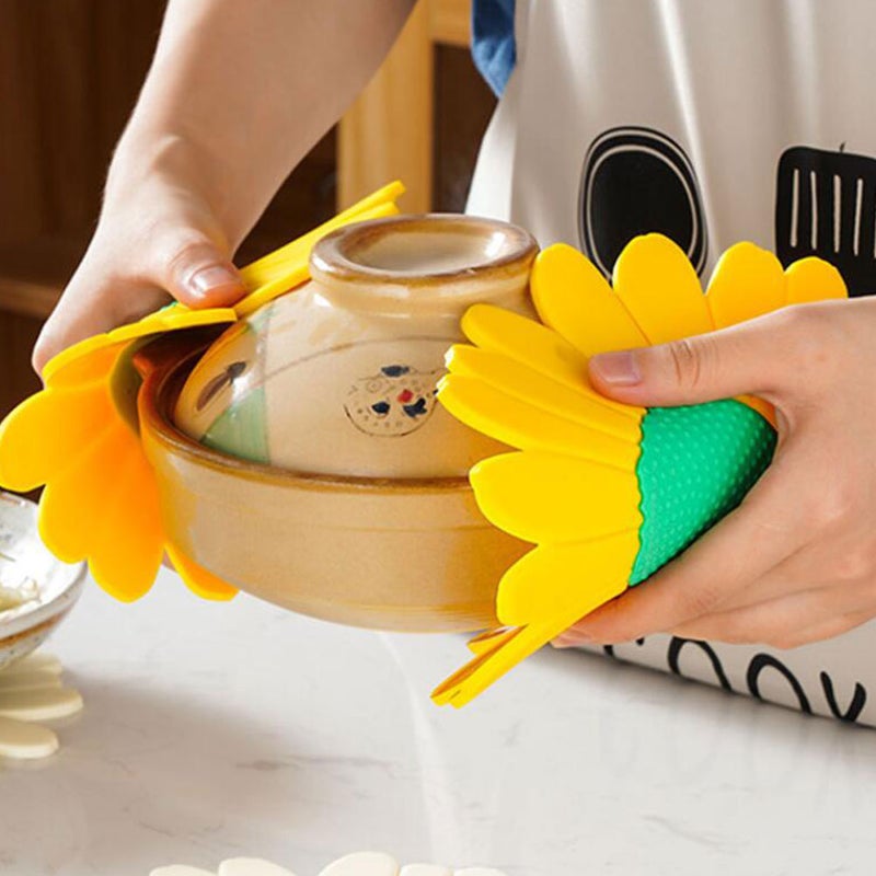 2Pcs Flower Shape Place Mat Tableware Mat Dining Table Ornament Heat Resistance Mat - Image 1