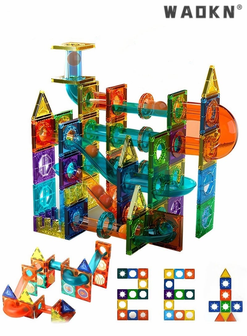 WAOKN Kids Magnetic Tiles Toys, Magnetic Building Block Set,With Storage Box Building Block 105 Pcs ,Early Educational Building Toys - Image 1