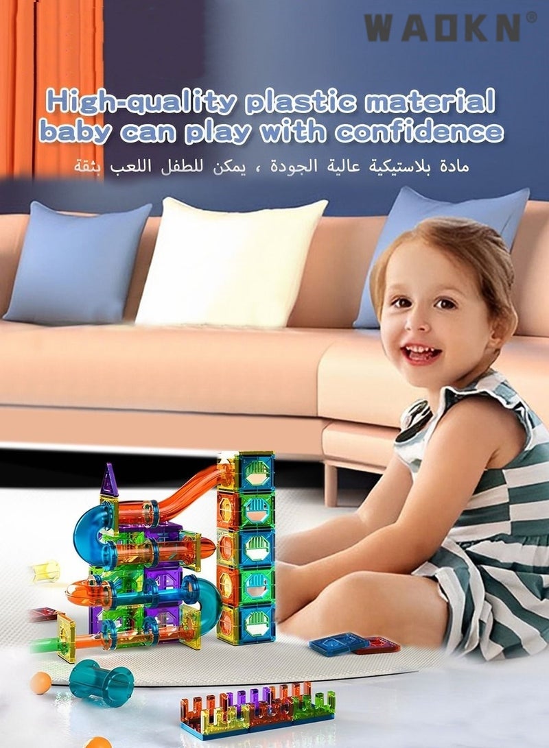 WAOKN Kids Magnetic Tiles Toys, Magnetic Building Block Set,With Storage Box Building Block 105 Pcs ,Early Educational Building Toys - Image 5