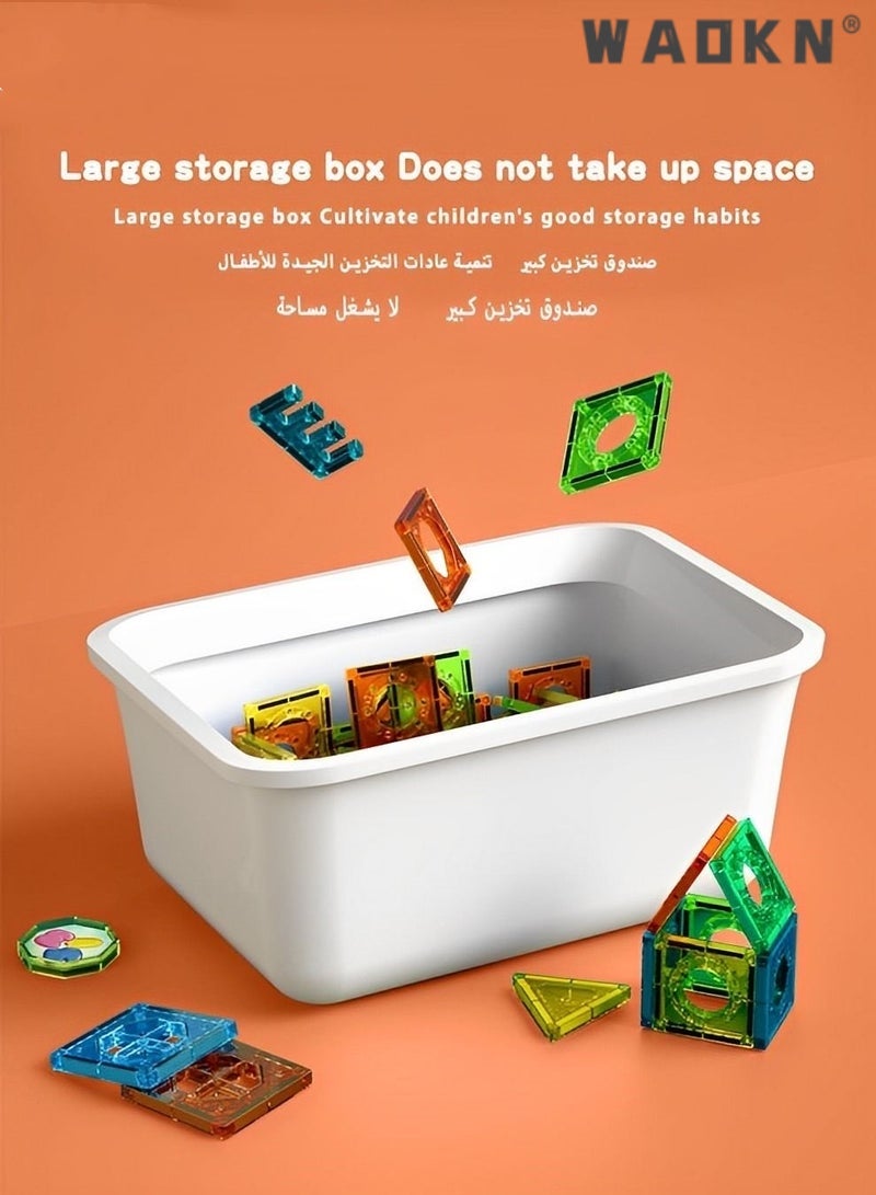 WAOKN Kids Magnetic Tiles Toys, Magnetic Building Block Set,With Storage Box Building Block 105 Pcs ,Early Educational Building Toys - Image 4