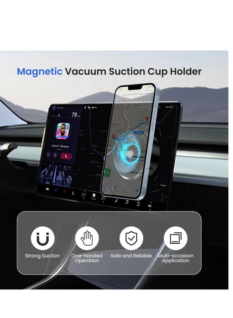 Denx DENX  Car Suction Cup Phone Holder Vacuum Adsorption Phone Tablet ，Vacuum HandsFree Magnetic Suction Phone Mount,for Car, Dashboard, Windshield，Gym, Kitchen  - Image 4