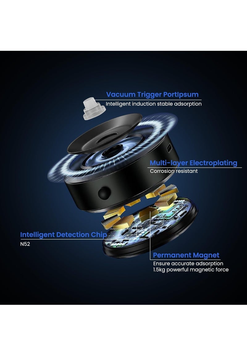 Denx DENX  Car Suction Cup Phone Holder Vacuum Adsorption Phone Tablet ，Vacuum HandsFree Magnetic Suction Phone Mount,for Car, Dashboard, Windshield，Gym, Kitchen  - Image 5