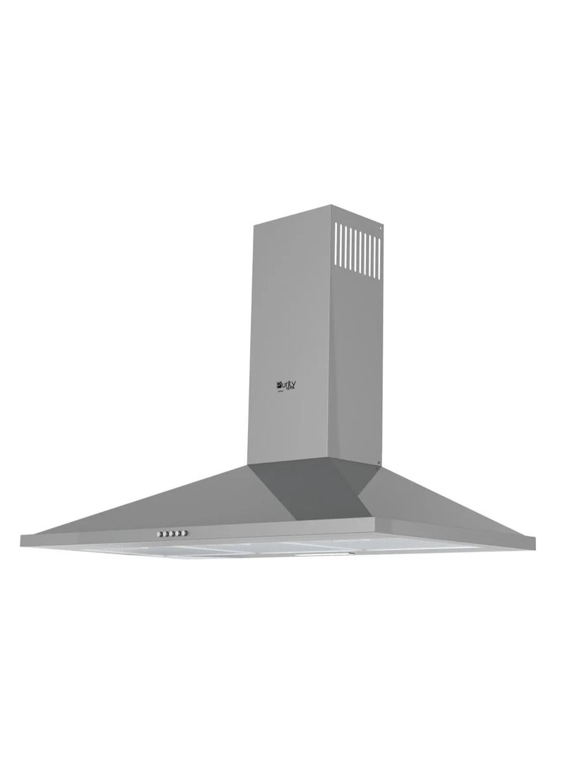 شفاط مطبخ بيراميد، 60 سم، 650 متر مكعب/ساعة، 3 سرعات، إضاءة LED ، فلاتر من الألومنيوم والكربون، ستانلس ستيل، ETO 60