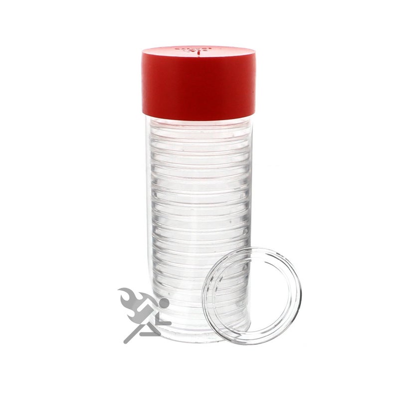 OnFireGuy 20pcs 32.7mm Direct Fit "H32" Coin Holders & Capsule Tube with Red Cap Lid for 1oz Gold Eagles | Capsules & Storage Tube for American Gold Eagles, 1oz Gold Buffalo, 1oz Gold Britannia - Image 4