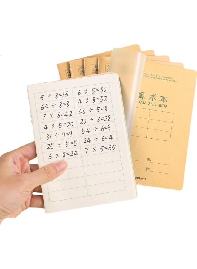 Deli Self-Contained Book Cover Stapled Notebook For Elementary School Students' Math Homework And Arithmetic, 5 Books, 36K Notebook, Dp3620 - Image 3