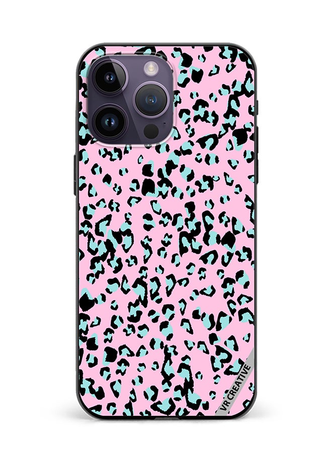 VR CREATIVE Protective Case Cover For Apple iPhone 15 Pro Max Pink Leopard Print Design Animal Skin Pattern Vector Illustration Design Multicolour - Image 1