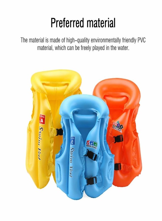 AASMUDRAT Swim Vest for Kids Adjustable Inflatable Floating Jacket Swimming Aid for Children Durable PVC Life Vest with Double Buckle & Neck Support Ideal for Pool & Beach Use (Pack of - 1) (L Size) - Image 5