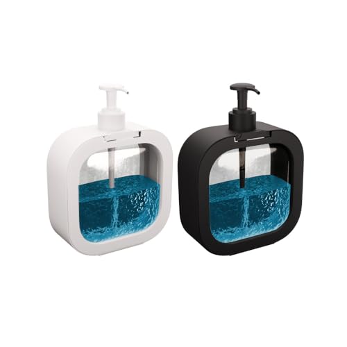 HomeWiz Pack of 2 300ML Liquid Soap Dispenser | Refillable Pump Bottle for Hand Wash, Dish Wash, Shampoo, Conditioner, Shower Gel | Bathroom & Kitchen Use | Transparent Plastic | - Image 1