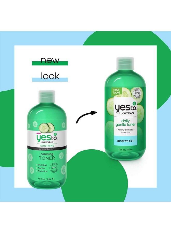 Yes To Cucumbers Soothing + Calming Toner 12 Fl Oz Sensitive Skin Balance Tone Hydrate Nourish & Calm Skin Witch Hazel + Aloe Vera Vegan 97% Natural - Image 3