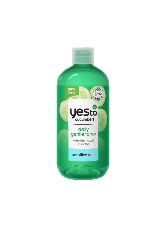 Yes To Cucumbers Soothing + Calming Toner 12 Fl Oz Sensitive Skin Balance Tone Hydrate Nourish & Calm Skin Witch Hazel + Aloe Vera Vegan 97% Natural - Image 2