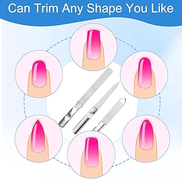 Wanmu 3Pcs Metal Nail File Stainless Steel Nail Trimmer with Leather Case Heavy Duty Double Sided Toenail File for Thick Toenails Professional coarse Nail File for Men Women Home Salon Travel - Image 5