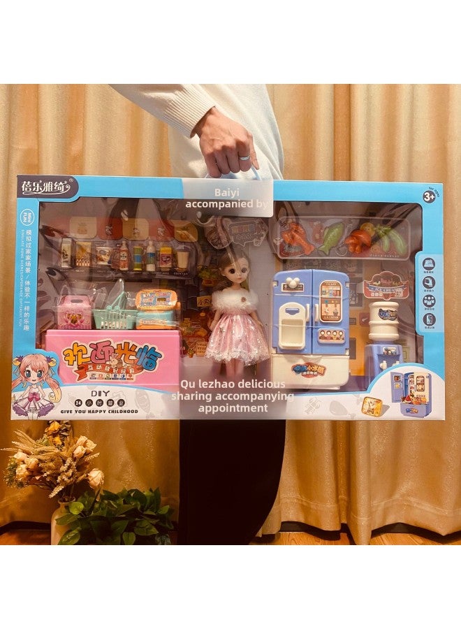 Children Play House Cabinet Doll Light Music Electric Cooker Microwave Oven Toy Boys And Girls Agency Gift Wholesale-Color:1856 Q Cute Space Detector  - Image 4