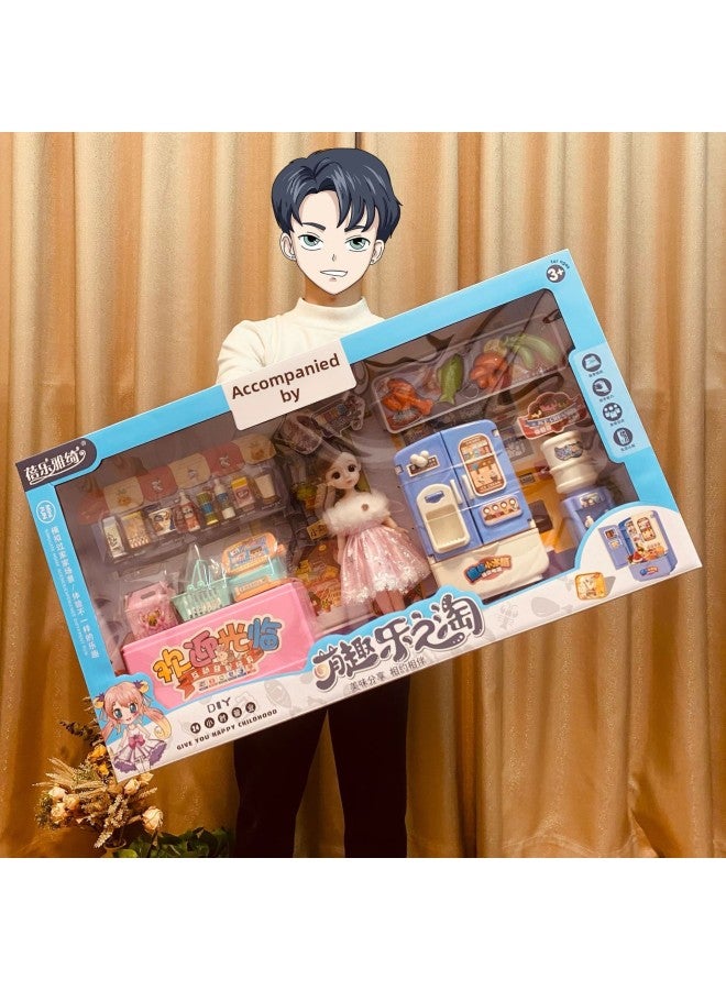 Children Play House Cabinet Doll Light Music Electric Cooker Microwave Oven Toy Boys And Girls Agency Gift Wholesale-Color:1856 Q Cute Space Detector  - Image 3