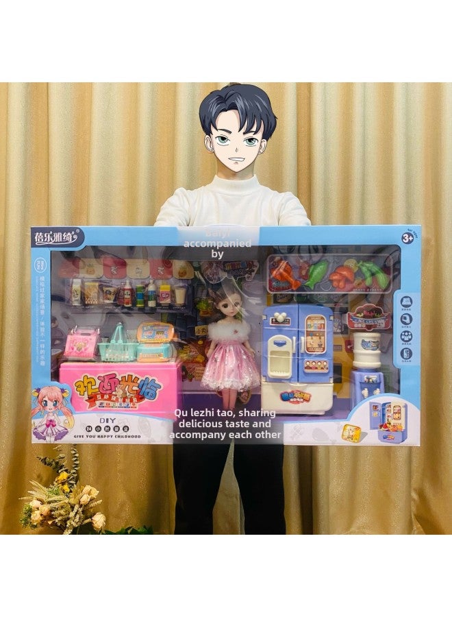 Children Play House Cabinet Doll Light Music Electric Cooker Microwave Oven Toy Boys And Girls Agency Gift Wholesale-Color:1856 Q Cute Space Detector  - Image 2