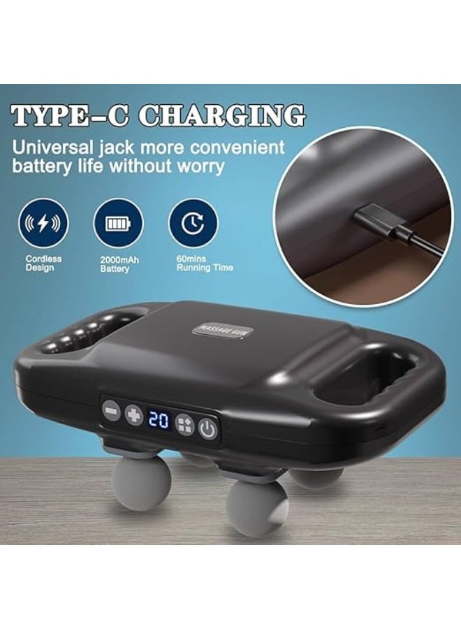 4-Head Deep Tissue Massage Gun - Muscle Massager with 20 Intensities & 6 Modes - Powerful & Easy-to-Use for Back, Neck & Full Body Pain Relief - Image 5