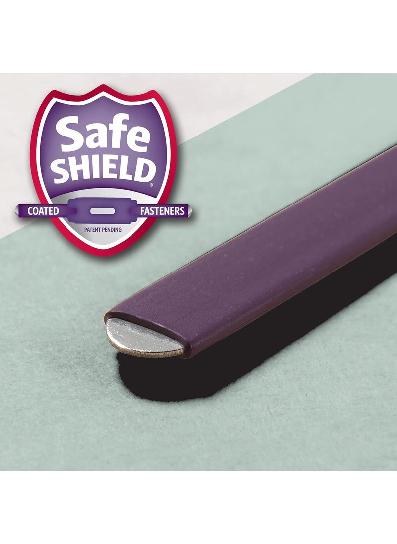Smead End Tab Pressboard Fastener File Folder with SafeSHIELD Fasteners 2 Fasteners 2 Expansion Letter Size GrayGreen 25 per Box 34715