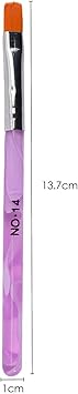 TRIXES 7PC UV Gel Acrylic Nail Brush Set Assorted Nail Art Builder Brushes Accurate Professional Salon Painting Tools Marbled Purple Pink - Image 3