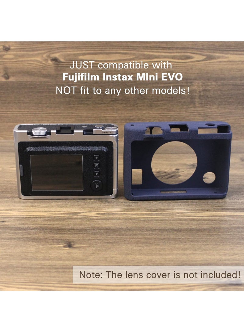 Blue Silicone Protective Case for Fuji Instax Mini EVO Camera Lightweight Soft Rubber Cover Fujifilm Instant Camera Case - Image 2
