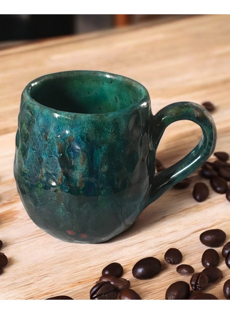 300ml ceramic and earthenware mug, each piece is unique, microwave safe