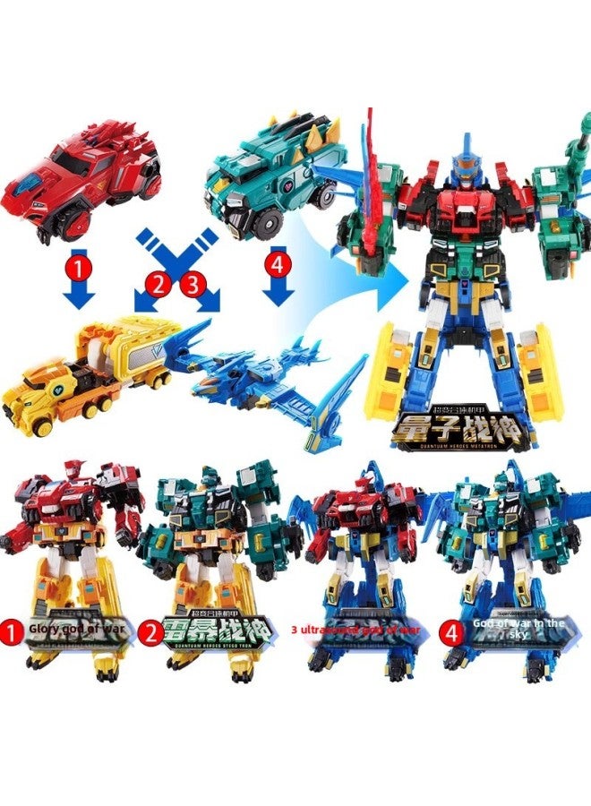 Genuine Quantum Team's Dinosaur Guardian Transfiguration Doll Movable Fit Transfiguration Boys' Toy Fast Dragon Lightning-Color:580816Triple Transformation Mecha  - Image 5