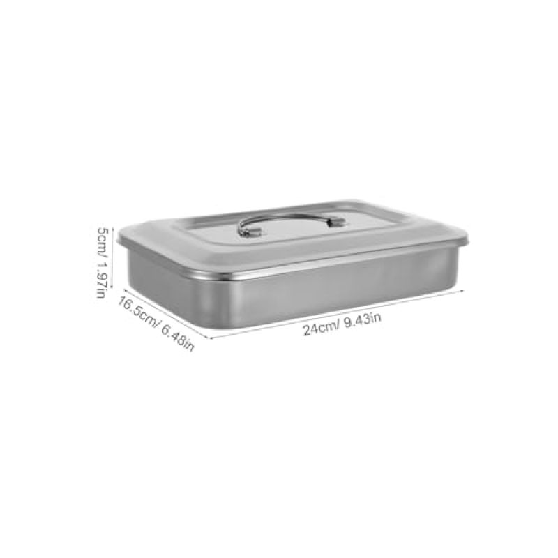 Sterilization Tray 9-Inch Square 304 Stainless Steel - Leak-Proof Lid Instrument Tray for Medical Dental Beauty Salon Practices - Image 2