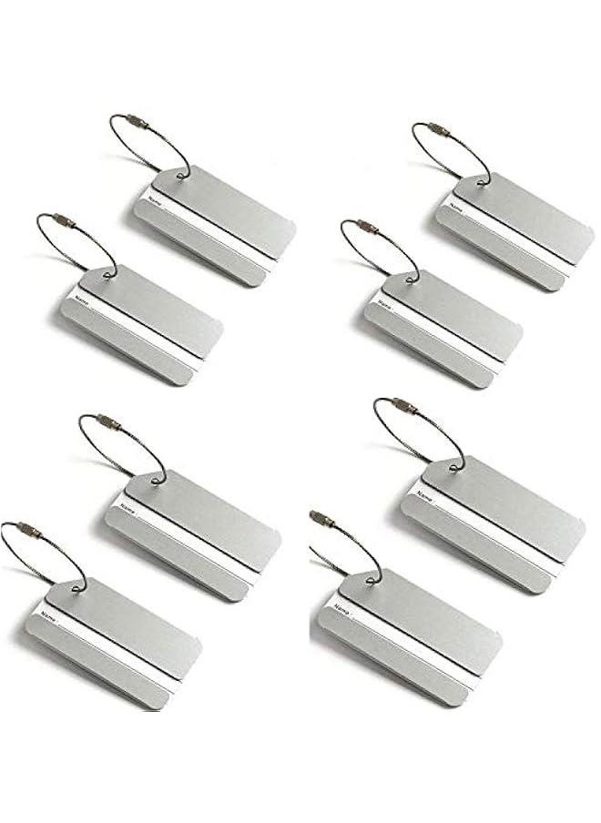 Generic 8 Piece Luggage Tags, Aluminium Metal Travel Suitcase ID Identifier Tag Labels  - Image 1