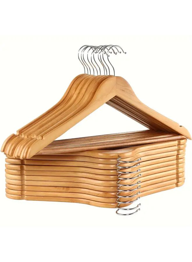 Black Wall Mounted Wooden Hangers 360 Rotating Hooks Anti Slip Strips Sturdy Closet Organizer - Image 2