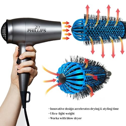 Phillips Brush فرشاة فيليبس الساخنة 850 - فرشاة دائرية بقطر 2.75 بوصة مع فتحة للتهوية لإنشاء تجاعيد دائمة - Image 4